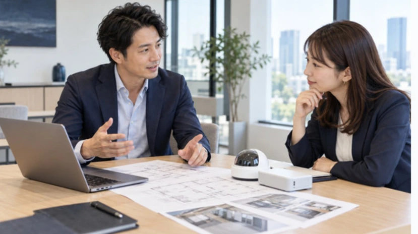 機器の提案を行う営業職のイメージ